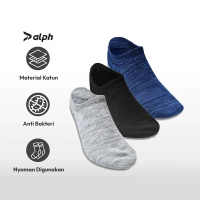 Gambar Alph Set 3 Pasang Kaos Kaki Pria No Show Premium V2