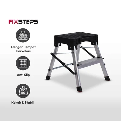 Gambar Fixsteps 43.8 Cm Tangga Lipat Aluminium 2 Steps