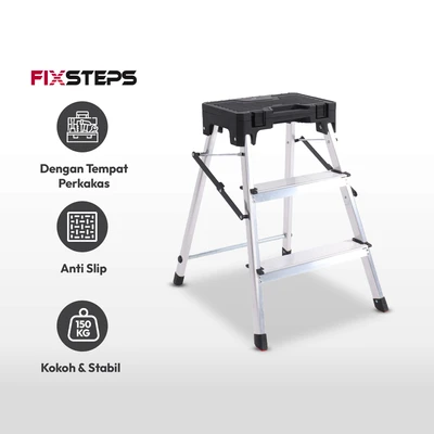 Gambar Fixsteps 65.4 Cm Tangga Lipat Aluminium 3 Steps