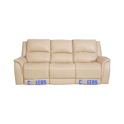 Cheers Montana Sofa Electric Recliner Kulit Seater Krem Beige