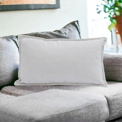 Gambar Informa Sarung Bantal Sofa Polyester Chenille Jacquard 30x50 cm - Putih Ivory
