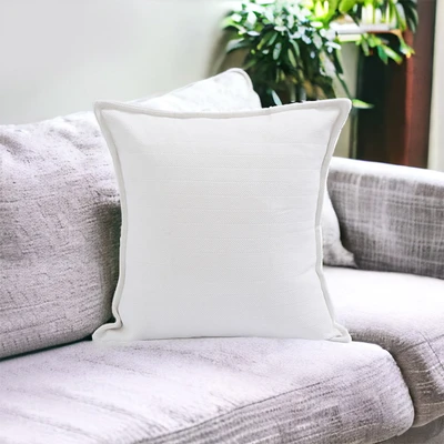 Gambar Informa Sarung Bantal Sofa Polyester Chenille Jacquard 55x55 cm - Putih Ivory