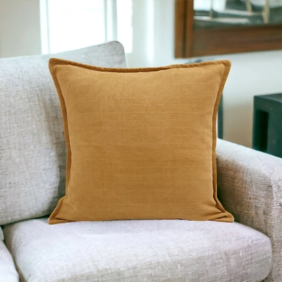 Gambar Informa Sarung Bantal Sofa Polyester Chenille Jacquard 55x55 cm - Kuning Mustard