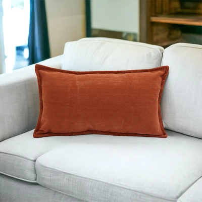 Gambar Informa Sarung Bantal Sofa Polyester Chenille Jacquard 30x50 cm - Merah Terracotta