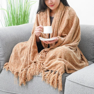 Gambar Informa 130x150 cm Selimut Throw Caitlyn - Cokelat