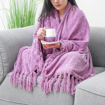 Gambar Informa 130x150 cm Selimut Throw Caitlyn - Ungu Mauve