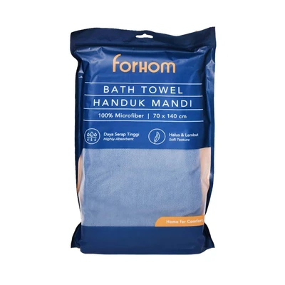 Gambar Forhom 70x140 Cm Handuk Mandi Microfiber - Biru Navy