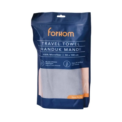 Gambar Forhom 50x100 cm Handuk Mandi Microfiber Travel - Abu-Abu