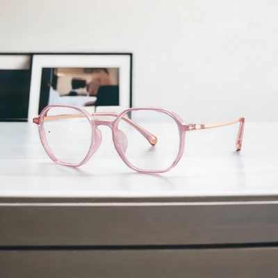 Gambar Parim Eyewear Kacamata Optical Wide Hexagonal - Pink Rose
