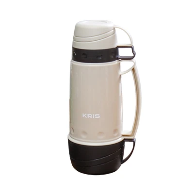 Gambar Kris 1 Ltr Termos Vacuum Flask Dengan Glass Inner - Abu-abu/cokelat