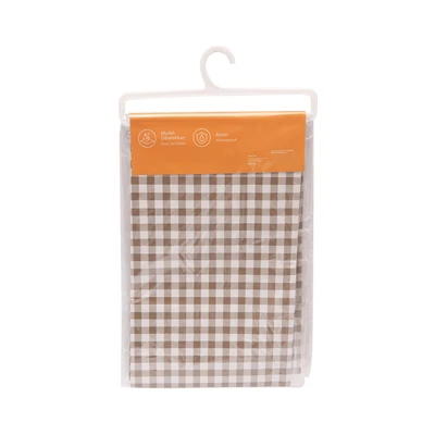 Gambar Forhom Taplak Meja PVC Gingham 145x240 cm - Cokelat