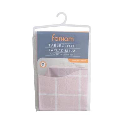 Gambar Forhom Taplak Meja PVC Checker 145x320 cm - Pink