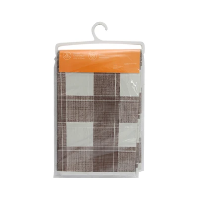 Gambar Forhom Taplak Meja PVC Checker 145x320 cm - Cokelat