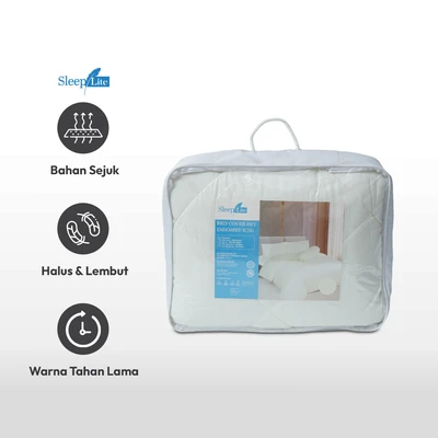 Gambar Sleeplite 180x200 cm Set 6 Pcs Seprai King Microfiber Emboss - Putih Ivory