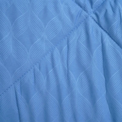 Gambar Sleeplite 160x200 cm Set 6 Pcs Seprai Queen Microfiber Emboss - Biru