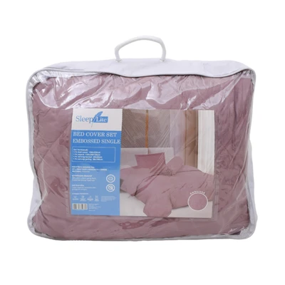 Gambar Sleeplite 120x200 cm Set 4 Pcs Seprai Single Microfiber Emboss - Ungu