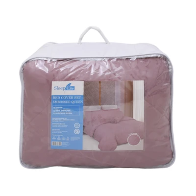 Gambar Sleeplite 160x200 cm Set 6 Pcs Seprai Queen Microfiber Emboss - Ungu