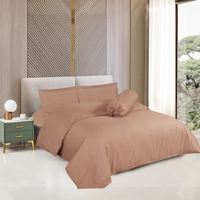 Gambar Sleeplite 180x200 cm Set 6 Pcs Seprai King Microfiber Emboss - Terracotta