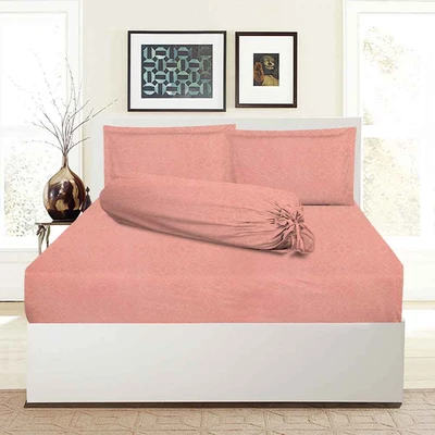Gambar Sleeplite 180x200 cm Set 5 Pcs Seprai King Microfiber Emboss - Pink
