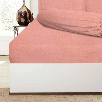 Gambar Sleeplite 180x200 cm Set 5 Pcs Seprai King Microfiber Emboss - Pink