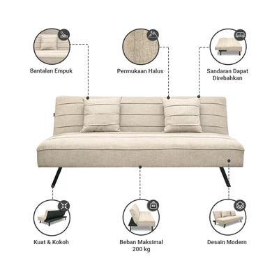 Gambar Informa New Lawrence Sofa Bed Fabric - Krem