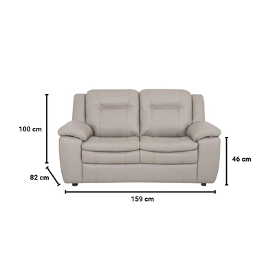 Gambar Informa Jacobsen Sofa Kulit 2 Seater - Silver/Abu-Abu