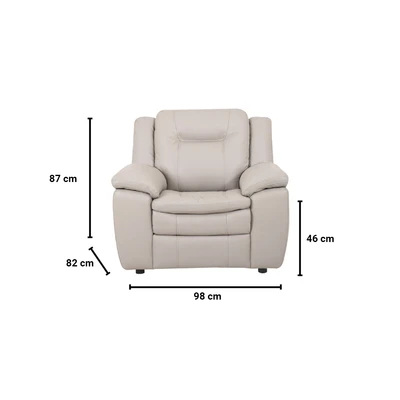 Gambar Informa Jacobsen Sofa Kulit 1 Seater - Silver/Abu-Abu