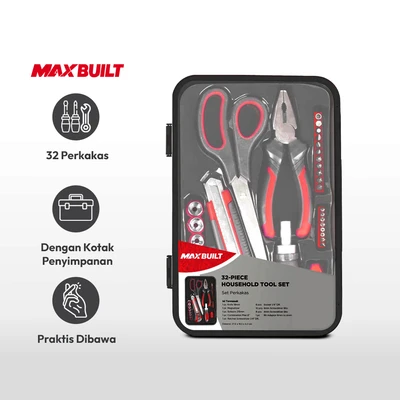 Gambar Maxbuilt Set Perkakas Set 32 pcs - Merah/Hitam