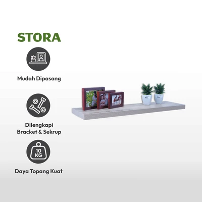 Gambar Stora Rak Dinding Dekorasi 90 cm - Cokelat Oak