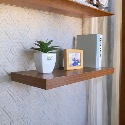 Gambar Stora 90 cm Rak Dinding Dekorasi - Cokelat Walnut