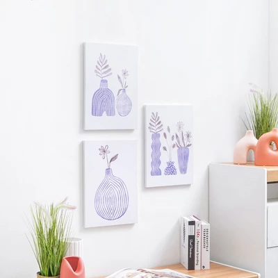 Gambar Informa 30x40x1.5 Cm Set 3 Pcs Hiasan Dinding Kanvas Print Vase X71