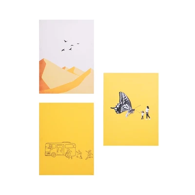 Gambar Informa Hiasan Dinding Kanvas Print Yellow 30x40 cm Set 3 Pcs - Mix