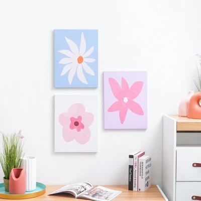 Gambar Informa Hiasan Dinding Kanvas Print Flower 30x40 cm Set 3 Pcs V2 - Mix