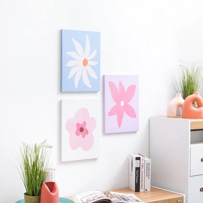 Gambar Informa Hiasan Dinding Kanvas Print Flower 30x40 cm Set 3 Pcs V2 - Mix