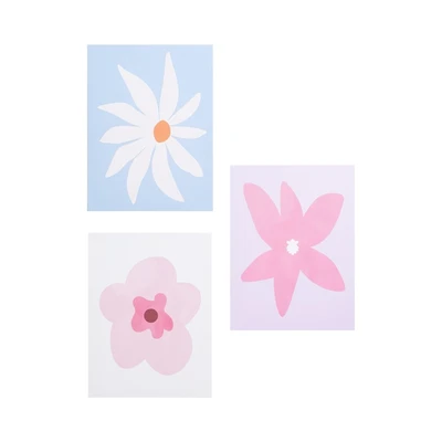 Gambar Informa Hiasan Dinding Kanvas Print Flower 30x40 cm Set 3 Pcs V2 - Mix