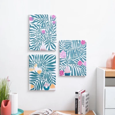 Gambar Informa Hiasan Dinding Kanvas Print Flower 30x40 cm Set 3 Pcs V3 - Mix
