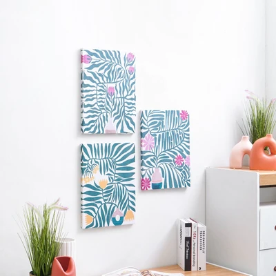 Gambar Informa Hiasan Dinding Kanvas Print Flower 30x40 cm Set 3 Pcs V3 - Mix