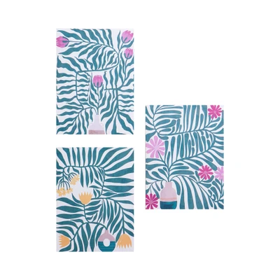 Gambar Informa Hiasan Dinding Kanvas Print Flower 30x40 cm Set 3 Pcs V3 - Mix