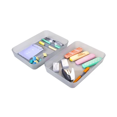 Gambar Stora Organizer Laci 26x18x4.5 cm Set 2 pcs - Abu-Abu