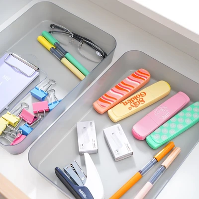 Gambar Stora Organizer Laci 26x18x4.5 cm Set 2 pcs - Abu-Abu