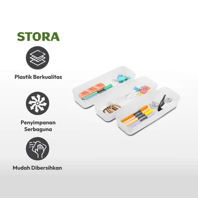 Gambar Stora Organizer Laci 26x8.5x4.5 cm Set 3 pcs