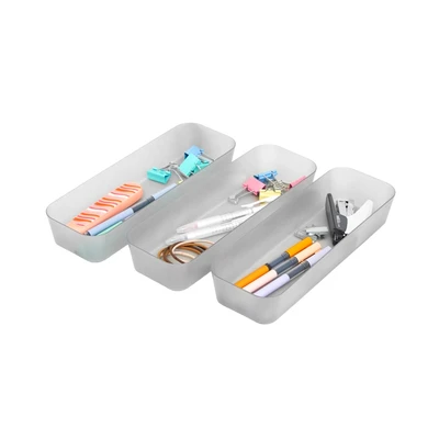 Gambar Stora Organizer Laci 26x8.5x4.5 cm Set 3 pcs - Abu-Abu