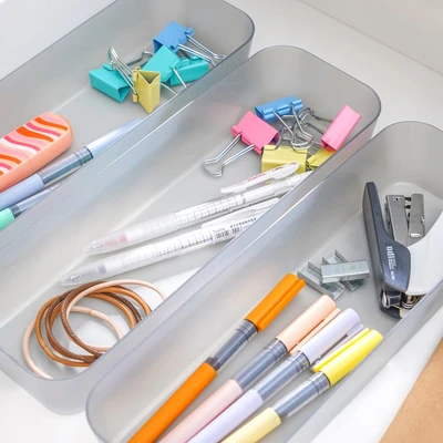 Gambar Stora Organizer Laci 26x8.5x4.5 cm Set 3 pcs - Abu-Abu