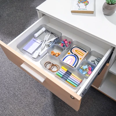 Gambar Stora Organizer Laci 26x8.5x4.5 cm Set 3 pcs - Abu-Abu