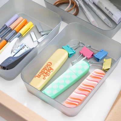 Gambar Stora Organizer Laci 18x13x4.5 cm Set 3 pcs - Abu-Abu