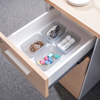 Gambar Stora Organizer Laci 12.5x8.5x4.5 cm Set 4 pcs - Abu-Abu