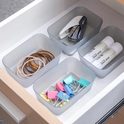 Gambar Stora Organizer Laci 12.5x8.5x4.5 cm Set 4 pcs - Abu-Abu