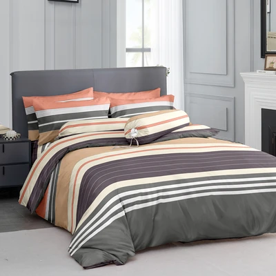 Gambar Sleeplite 160x200 cm Set 5 Pcs Seprai Queen Polyester Stripe Cider