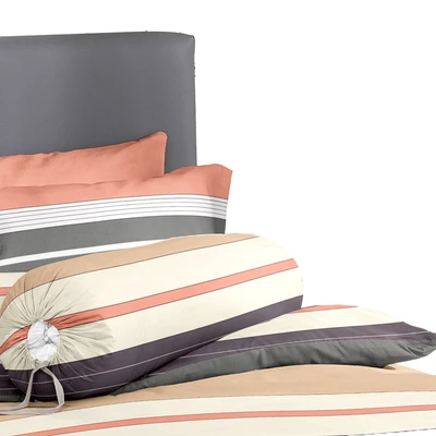 Gambar Sleeplite 160x200 cm Set 5 Pcs Seprai Queen Polyester Stripe Cider