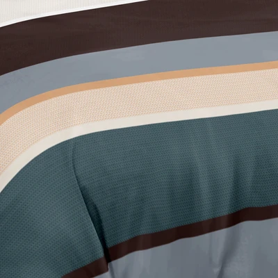 Gambar Sleeplite 160x200 cm Set 5 Pcs Seprai Queen Polyester Stripe Nomad
